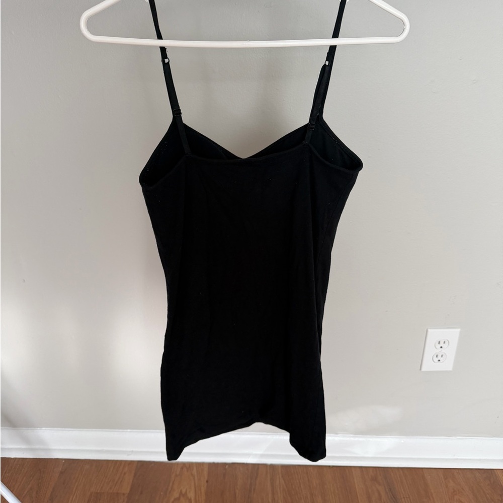 Black Women's Adjustable Strap Cami Tank Top - Picture 2 of 3